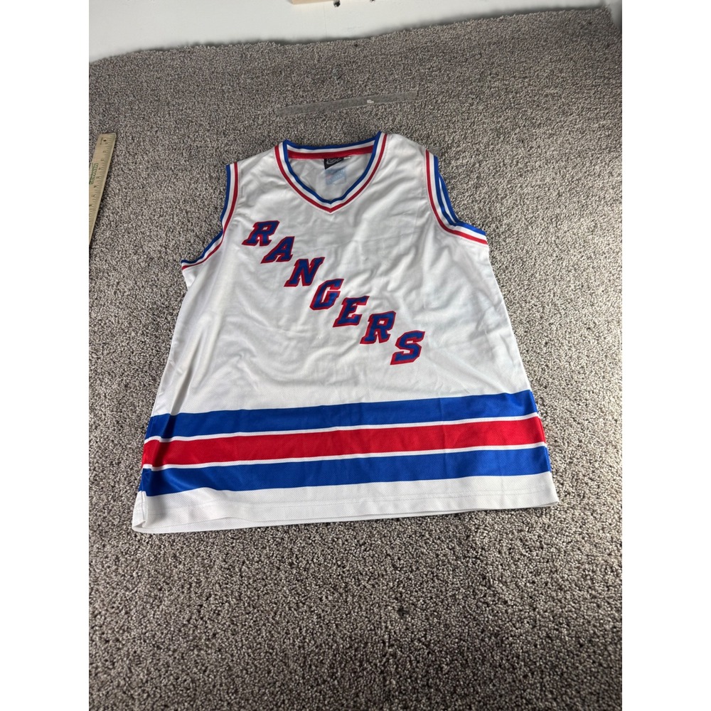 Calhoun NHL New York Rangers Mesh Jersey Tank Top Mens Large White Blue Red